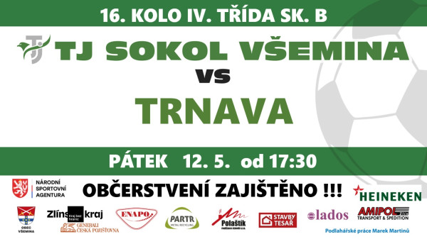 Pozvánka na fotbalové utkání Všemina-Trnava